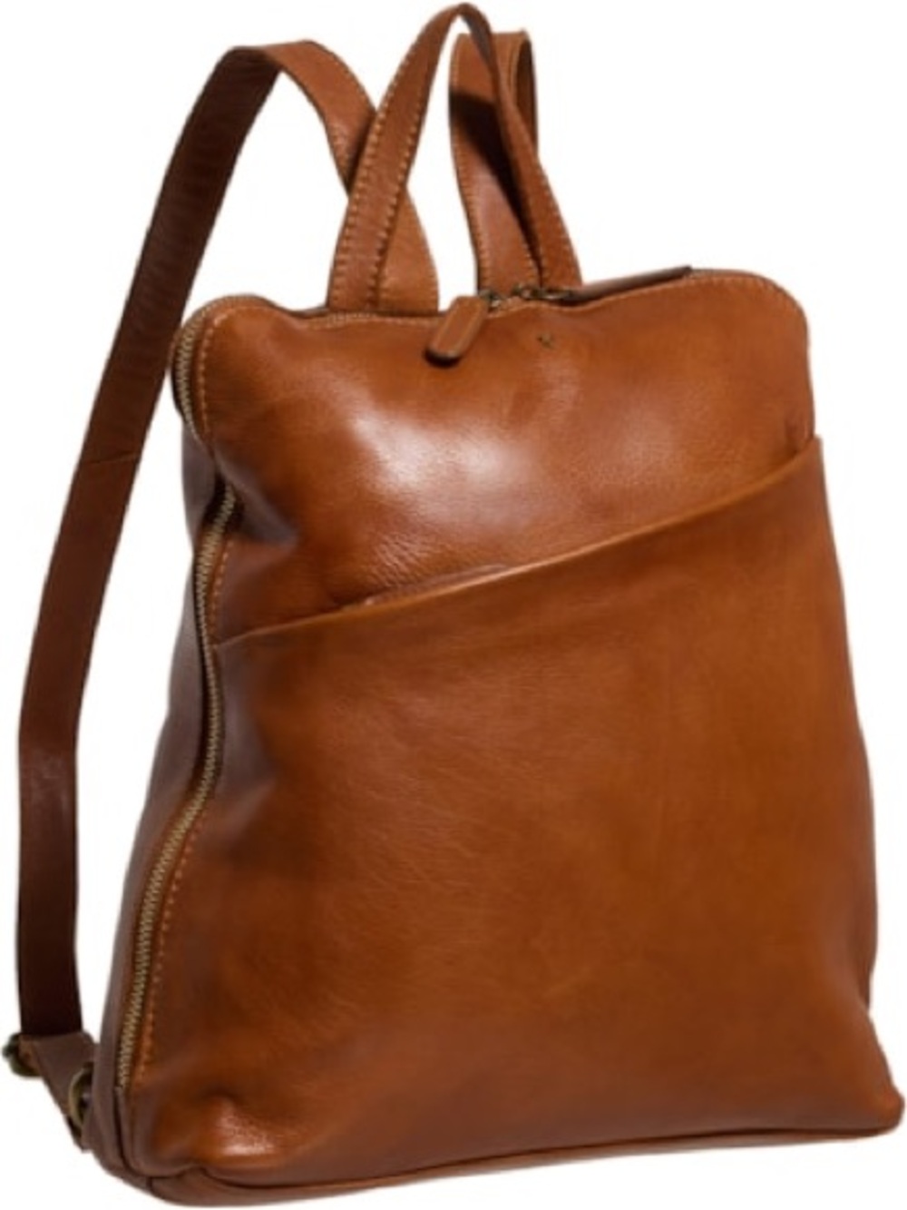 Vilenca Classic Leather Women's Backpack Cognac